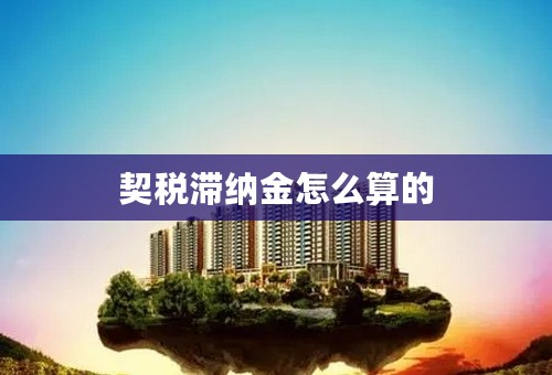 契税滞纳金怎么算的