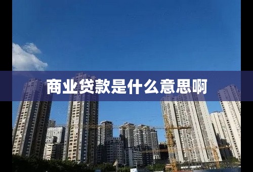 商业贷款是什么意思啊