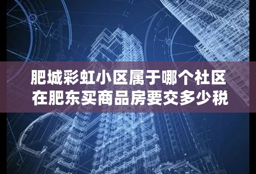 肥城彩虹小区属于哪个社区 在肥东买商品房要交多少税