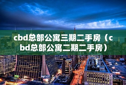 cbd总部公寓三期二手房（cbd总部公寓二期二手房）