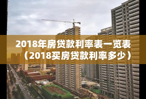 2018年房贷款利率表一览表（2018买房贷款利率多少）