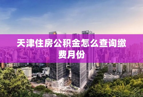 天津住房公积金怎么查询缴费月份