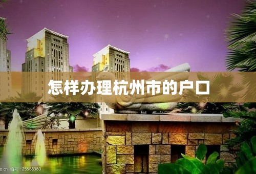 怎样办理杭州市的户口